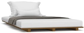 824551 vidaXL Рамка за легло, меденокафяво, борово дърво масив, 90x200 см