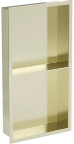 Mexen X-Wall-R вградена полица с фланец и полица 60 x 30 см, златна четкована - 1950603010S