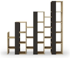 Черно-естествен стелаж от декор от дъб 158x151 cm Anissa – Marckeric