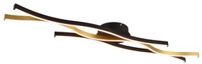 Design plafondlamp zwart met goud incl. LED dimbaar - Blaze