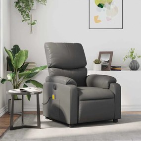 373444 vidaXL Масажен наклоняем стол, сив, изкуствена кожа