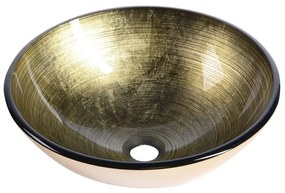 Стъклена кръгла мивка в златисто ø 42 cm Fianna – Sapho