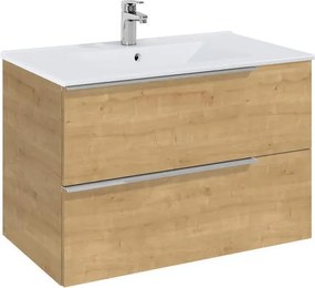 Долен шкаф Elegant plus с 2 чекмеджета и умивалник 800 mm, светъл дъб