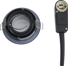 Комплект от 6 модерни вградени прожектора черни, въртящи се и накланящи се IP44 - Chuck