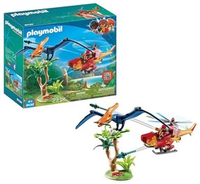 Playmobil - Детски конструктор helicopter with Pterodactyl 39 бр.