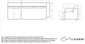 Сив модулна лежанка (десен ъгъл) Flex Felix – Miuform