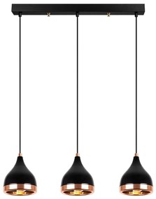 Черно и в меден цвят висящо осветително тяло с метален абажур Yildo – Opviq lights