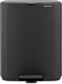 Кош за боклук Brabantia Bo Pedal 1010133, 12 л, Леко затваряне, Противоплъзгаща основа, Минерално покритие, Тъмносив