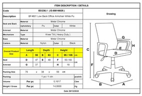 BF4801 Low Back Armchair White Pu