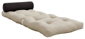 Сив и бежов матрак за футон 70x200 cm Обвивка бежов лен/тъмносиво - Karup Design