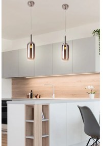 Антрацит LED висящо осветително тяло със стъклен абажур ø 13 cm Fiuggi – Candellux Lighting