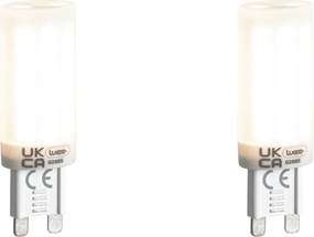 Комплект от 2 димируеми LED крушки G9 с 3 степени на димиране, опал, 4.5W, 500lm, 4000K