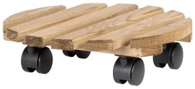 Кафява дървена подвижна подложка за саксия Nature, ø 29 cm - Esschert Design