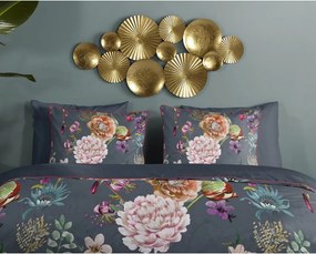 Антрацитно двойно удължено спално бельо от памучен сатен 240x220 cm Parma – Descanso