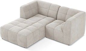 Бежов кадифен ъглов диван (ляв ъгъл) Aloha – Makamii