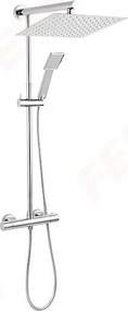 Trevi Square, душ система с термостатен смесител, хром