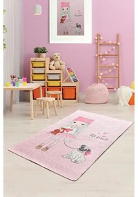 Розов детски нехлъзгащ се килим , 100 x 160 cm Best Friend - Conceptum Hypnose
