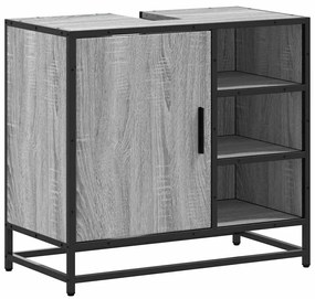 849287 vidaXL Шкаф за мивка в банята Grey Sonoma Инженерна дървесина