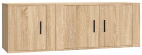 3188409 vidaXL Комплект ТВ шкафове от 2 части, сонома дъб, инженерно дърво