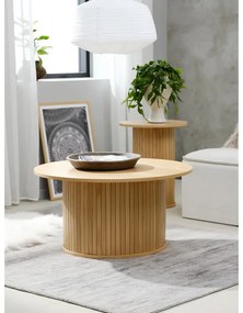 Кръгла масичка за кафе от дъб в естествен цвят ø 90 cm Nola - Unique Furniture