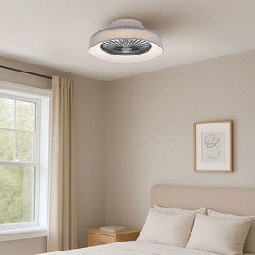 Вентилатор за таван сив със звезден ефект 47 см вкл. LED димируем с дистанционно управление - Emily