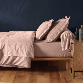 Розов еластичен памучен чаршаф 180x200 cm Lina – douceur d'intérieur