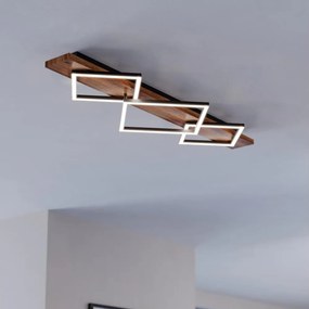 Eglo 901936 - LED таванно осветително тяло BOYA 2xLED/13W/230V + LED/16W черно/кафяво