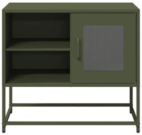 853390 vidaXL ТВ шкаф, маслиненозелен, 68x39x60,5 см, стомана