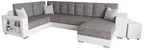 Разтегателен диван в П-образна форма JENER, 326x90x180, kornet 02/siouxбял, ляв
