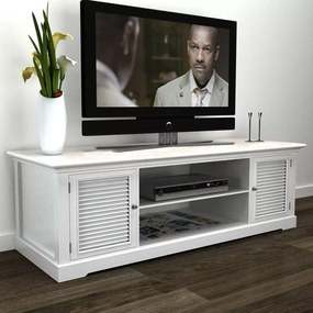 Бяла дървена маса за телевизор