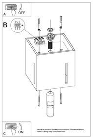 Бяло осветително тяло за таван с метален абажур 10x10 cm Pax – Sollux