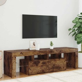 822641 vidaXL ТВ шкаф с LED осветление, опушен дъб, 140x36,5x40 см