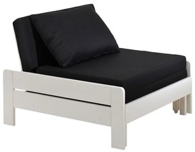 Бяло повдигнато детско легло от масивен бор с място за съхранение 90x200 cm PINO – Vipack