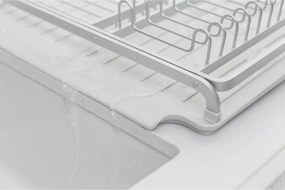 Разопакован: Сушилник за съдове Brabantia Sinkside 1000205, Тава за отцеждане с наклон, Поставка за прибори, Светлосив
