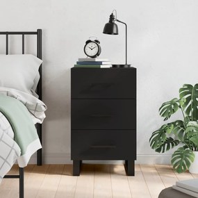 827685 vidaXL Нощно шкафче, черно, 40x40x66 см, инженерно дърво