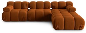 Оранжев ъъглов диван от кадифе Bellis - Micadoni Home