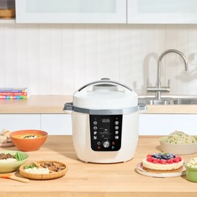 Мултикукър Instant Pot Pro Max, 1200W, 5.7 л, 105 kP, 10 програми, Nutriboost, WiFi, LCD дисплей, Неръждаема стомана, Бял/матов