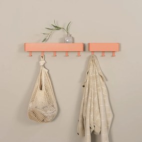 Метална стенна закачалка в цвят сьомга с рафт Dax Play - Spinder Design