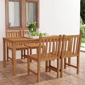 3059937 vidaXL Градински комплект за хранене, 5 части, 160x80 см, масивно тиково дърво