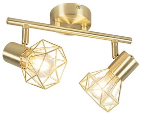 Прожектор Art Deco месинг наклоняем и въртящ се 2-светлинен - Mosh