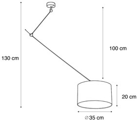 Висяща лампа черна с кадифен абажур крокодилски дизайн 35 см - Blitz