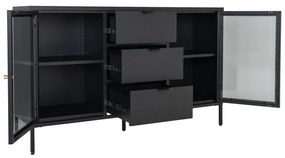 Черен метален шкаф 140x85 cm Dalby - House Nordic