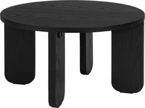 Черна кръгла масичка за кафе с дъбов плот ø 55 cm Kuvu – noo.ma