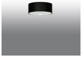 Черно осветително тяло за таван с текстилен абажур ø 30 cm Herra – Nice Lamps