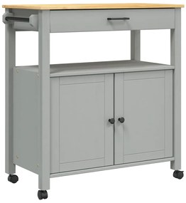 376107 vidaXL Кухненска количка "MONZA" 84x40x88,5 см борово дърво масив