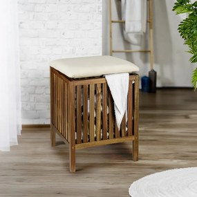 Дървен кош за пране в тъмно естествен цвят 38 l Fondi – Wenko