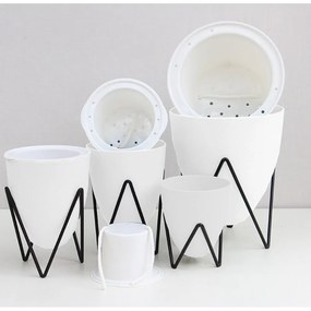 Бяла самонапояваща се саксия , ø 11,5 cm Poppy - Tomasucci