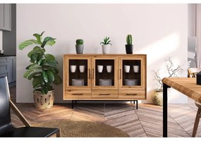 Витрина от дъбова дървесина в естествен цвят 144x95 cm Abies - The Beds