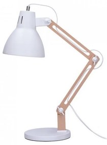 Solight WO57-W − Настолна лампа FALUN 1xE27/25W/230V бял/дъб