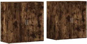 3276606 vidaXL Сайдборди, 2 бр, опушен дъб, 79x38x80 см, инженерно дърво